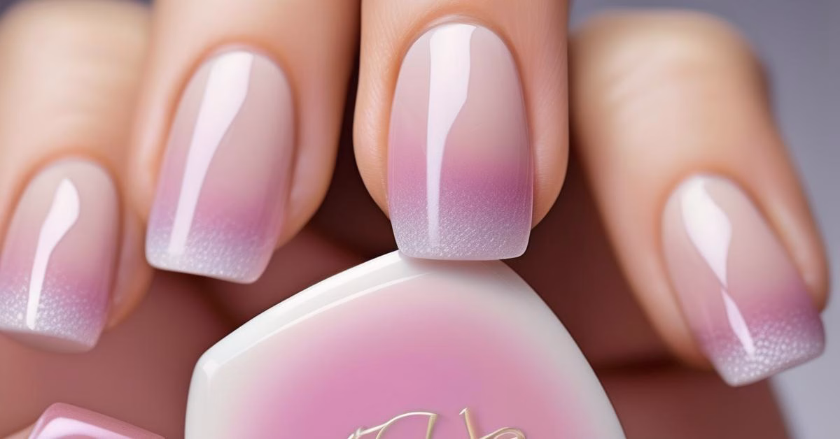 Paznokcie z subtelnym gradientem w stylu french ombre.
